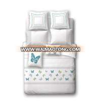 fancy embroidery customized polycotton floral duvet cover