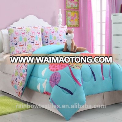 customized children blue comforter sets with toy